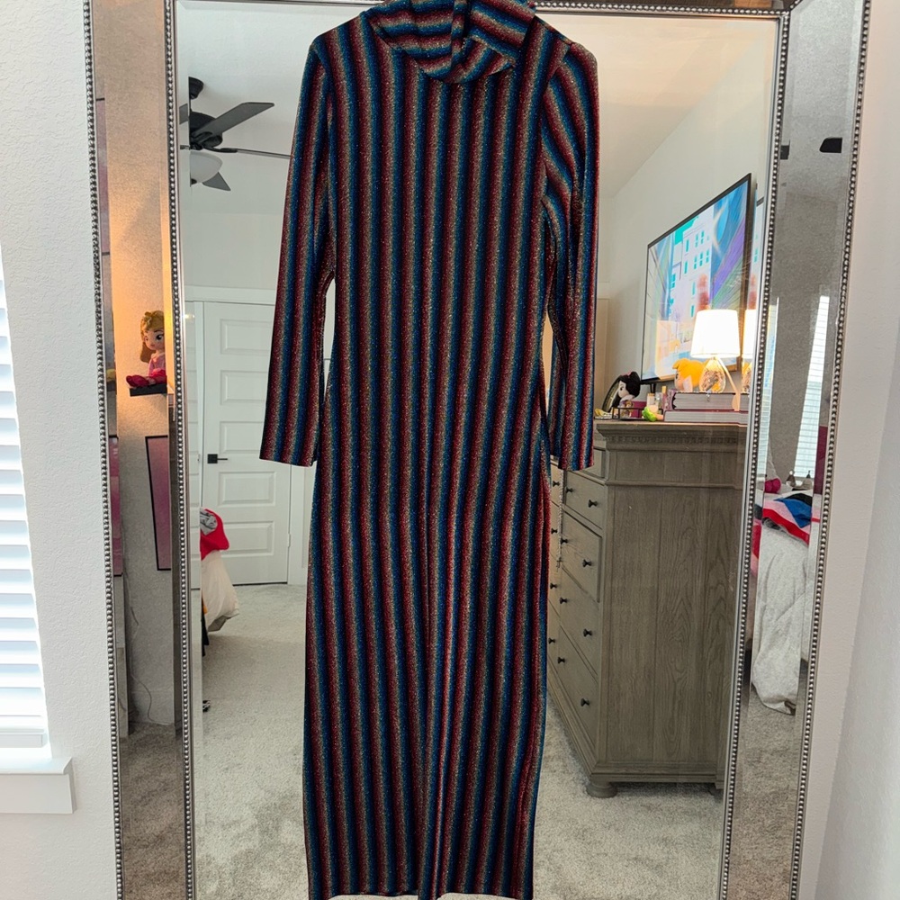 Olivia Rubin Fliss Dress in Metallic Stripe - Picture 3 of 5